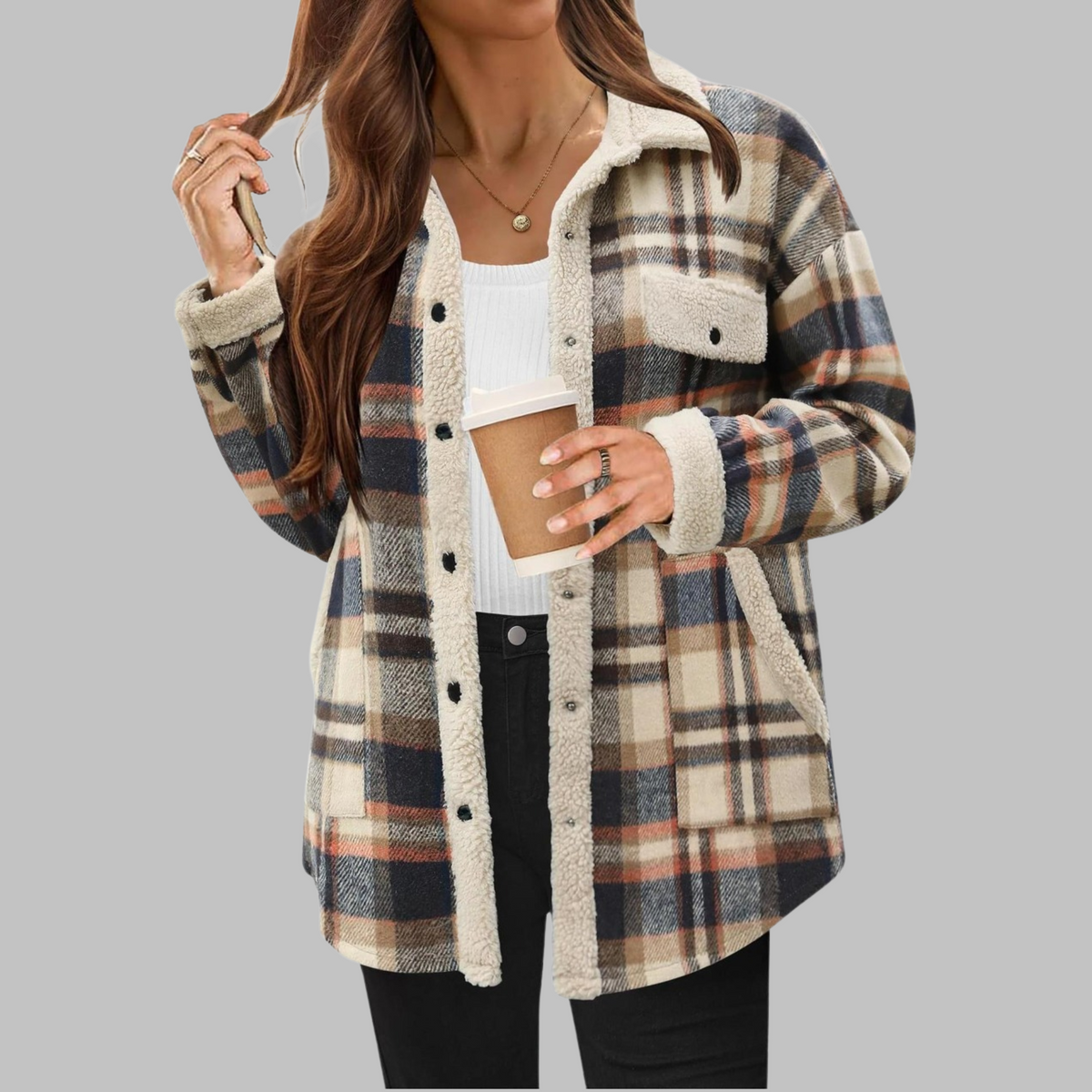 ZENY™ - Classic Long Sleeve Button Down Jacket
