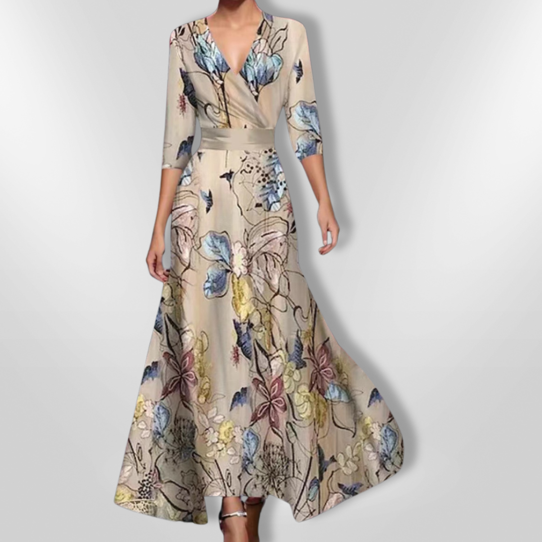 Dames Jurk Elegante Bloemenprint Vrouwelijke Stijl
