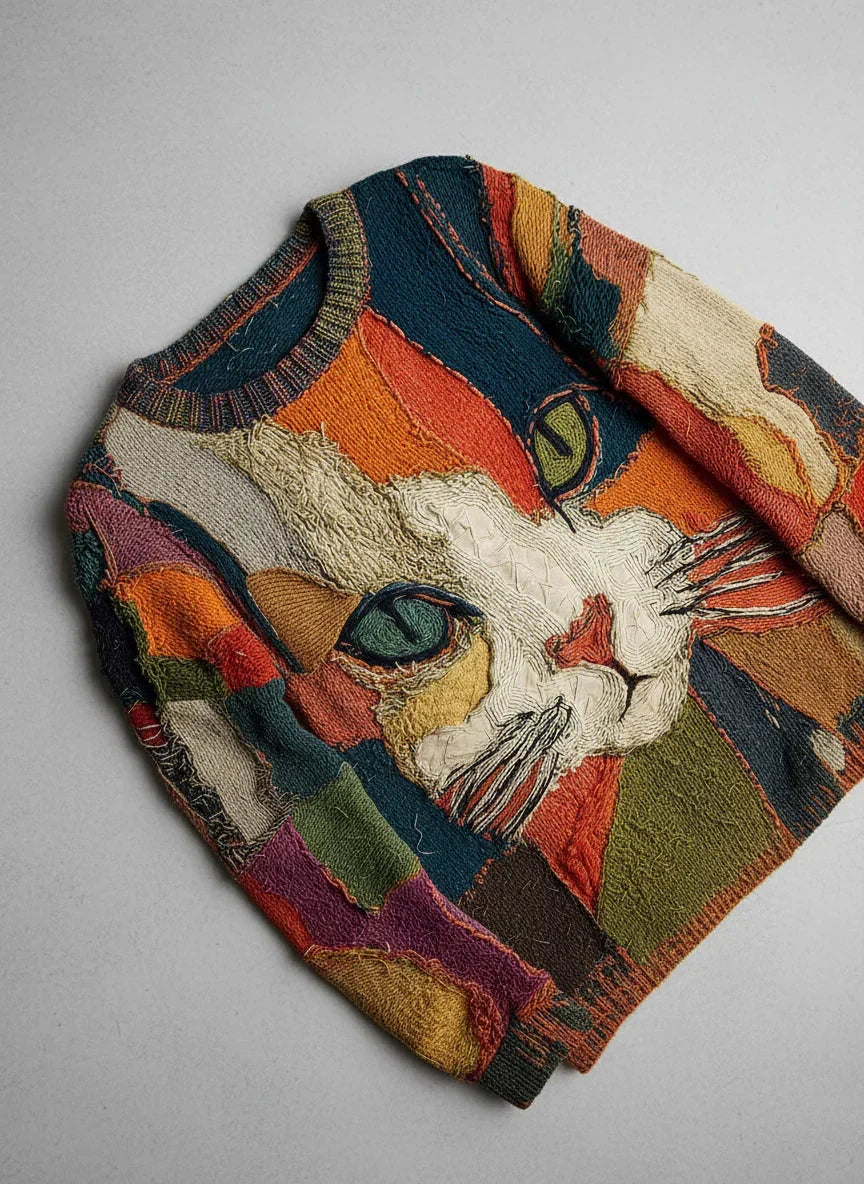 Andrea | Artistic Sweater with Cat