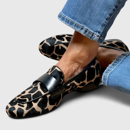 Clyanne | Women's Orthopedic Leopard Print Slip On Loafers