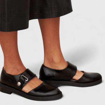 Lyssavelle | Women's Buckle Strap Mary Jane Flats