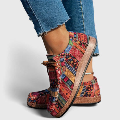 Nychelle | Women's Orthopedic Aztec Print Lace Up Shoes