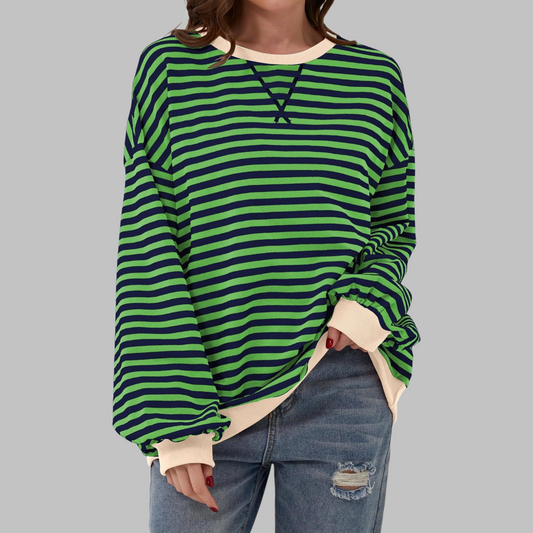 Luka | Women's Striped Round Neck Long Sleeve Sweatshirt
