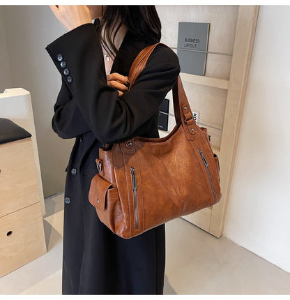 Noemie | Women's Faux Leather Large Shoulder Tote Bag