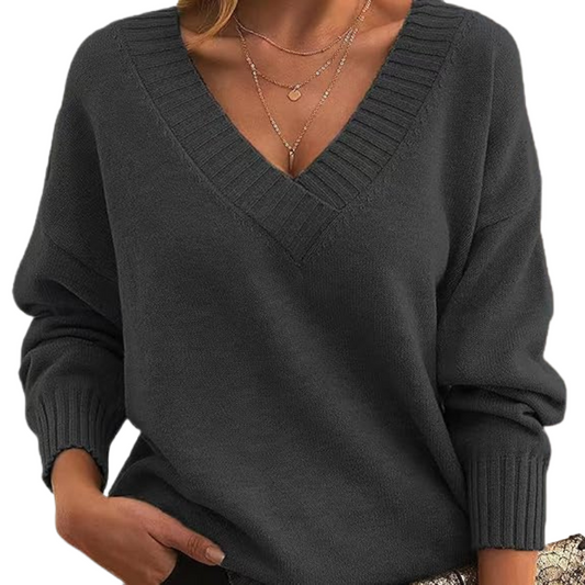 Lillian | Women's Lightweight Knit V Neck Oversized Sweater
