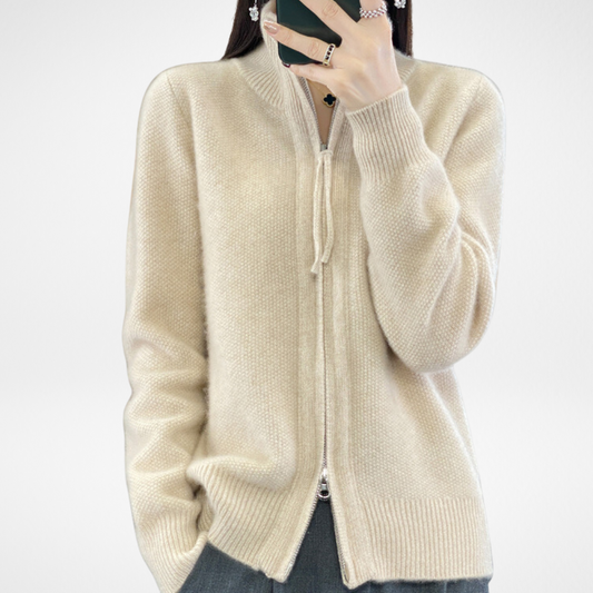 Katrina | Women's Knit Zip Up Cardigan Sweater