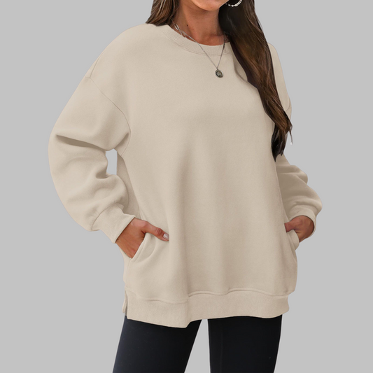Medgi | Women's Oversized Crewneck Sweatshirt with Pockets