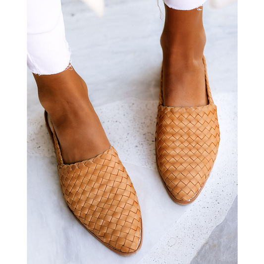 Furuya | Women's Orthopedic Woven Pointed Toe Slip On Flats