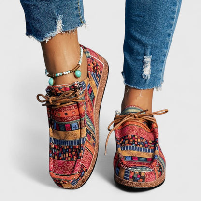 Nychelle | Women's Orthopedic Aztec Print Lace Up Shoes