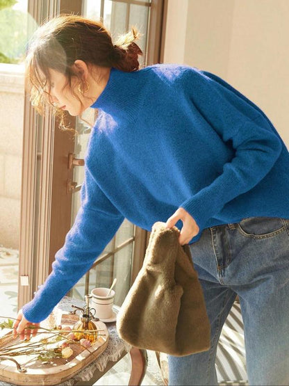 Camille | Women's Knit High Neck Loose Fit Pullover Sweater