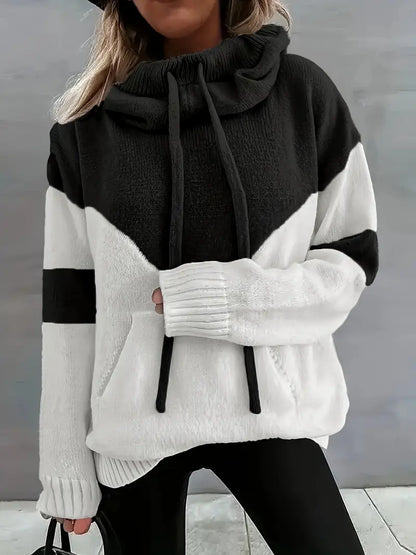 Ríona | Women's Colour Block Pullover Hoodie with Pocket