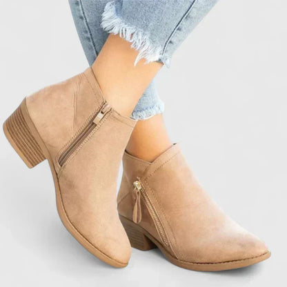 Seraphina | Women's Side Zip Block Heel Ankle Boots
