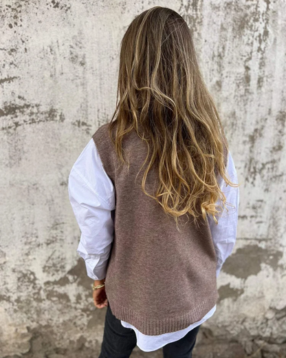Evelyn | Women's Knit V Neck Sweater Vest