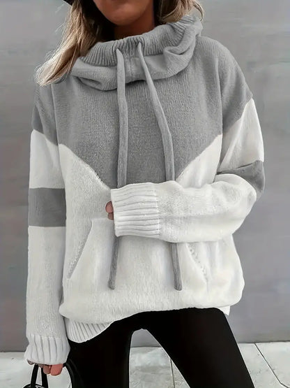 Ríona | Women's Colour Block Pullover Hoodie with Pocket