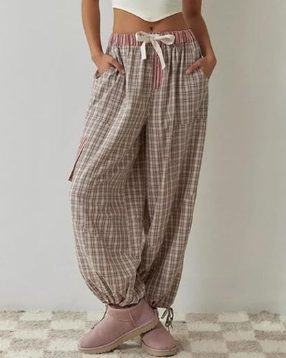 Lenya | Women's Striped Patchwork Button Up Pajama Set