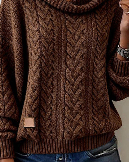 Geneviève | Women's Cowl Neck Drop Shoulder Oversized Sweater
