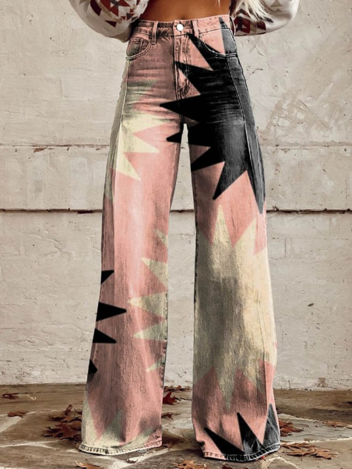 Stella | Boho Sterrenburst Wijde-Pijpen Broek