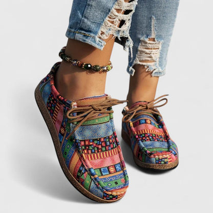 Nychelle | Women's Orthopedic Aztec Print Lace Up Shoes