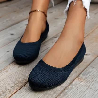 Miray | Women's Knit Slip On Round Toe Ballet Flats