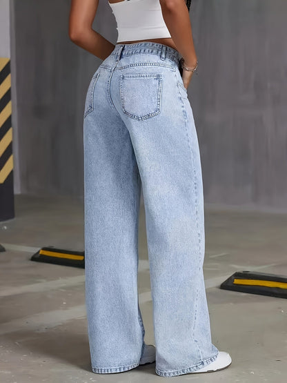 Philippa | Women's High Waisted Baggy Wide Leg Jeans
