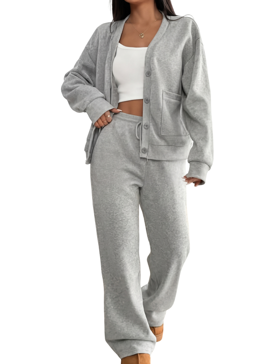 Laurel | Women's Button Front Cardigan and Lounge Pants Matching Set