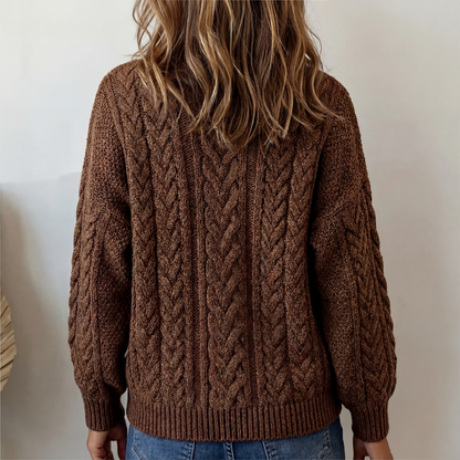 Geneviève | Women's Cowl Neck Drop Shoulder Oversized Sweater