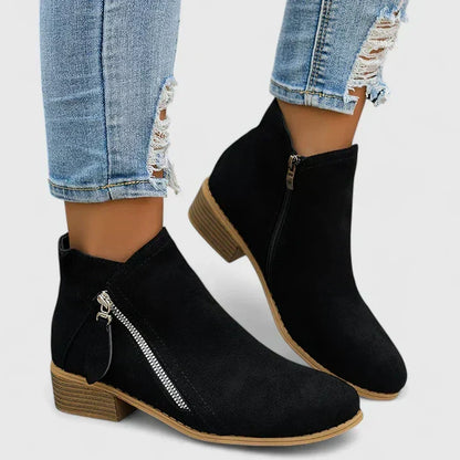 Seraphina | Women's Side Zip Block Heel Ankle Boots
