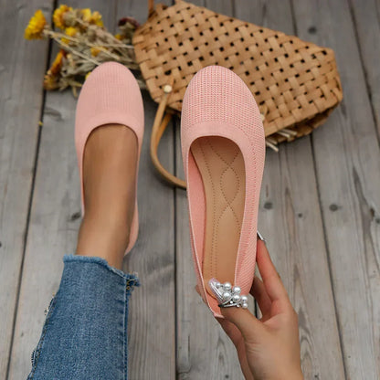 Miray | Women's Knit Slip On Round Toe Ballet Flats