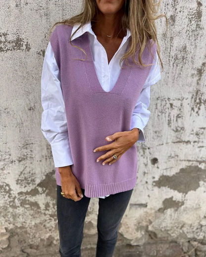 Evelyn | Women's Knit V Neck Sweater Vest