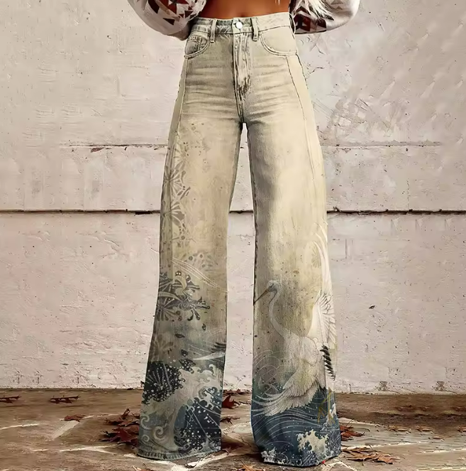 Celeste | Serene Crane Wijde Pantalon