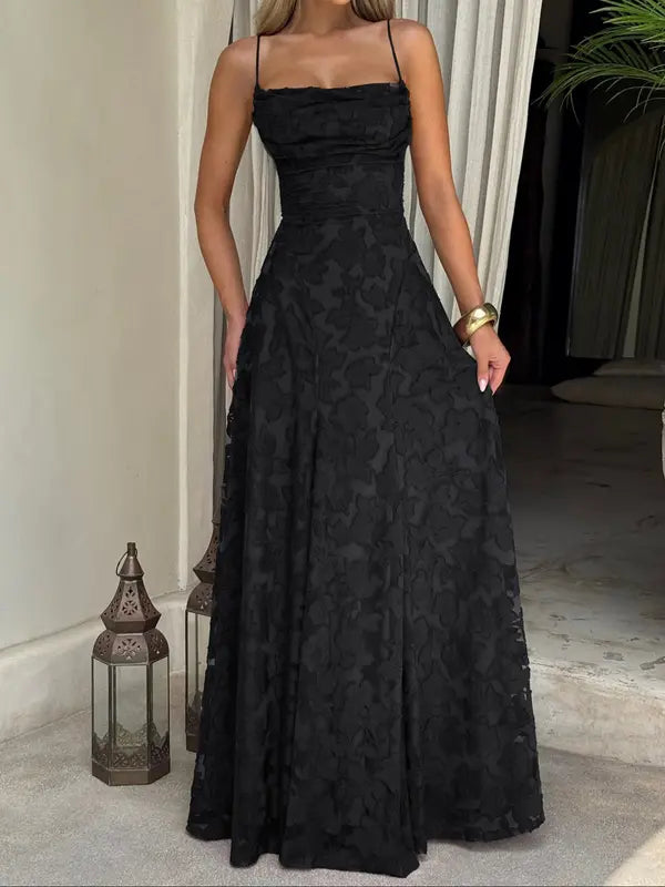 XENIA™ - Elegant Backless Lace Long Dress Fitted Design for Special Occasions & Parties