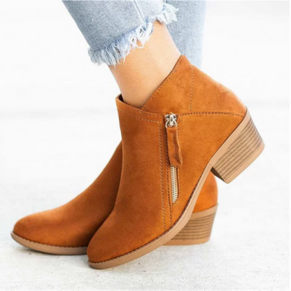 Seraphina | Women's Side Zip Block Heel Ankle Boots