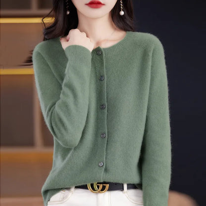 Eleanor | Women's Soft Knit Button Up Crew Neck Cardigan