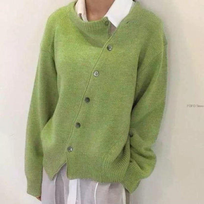 Alycia | Women's Knit Asymmetric Button Cardigan