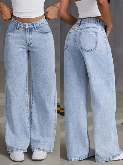 Philippa | Women's High Waisted Baggy Wide Leg Jeans