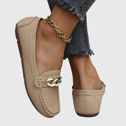 Melissa | Women's Orthopedic Chain Detail Slip On Moccasin Loafers