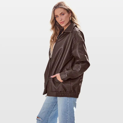 Annette | Women's Oversized Vintage Biker Jacket