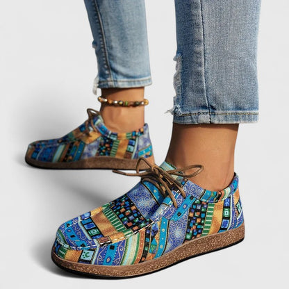 Nychelle | Women's Orthopedic Aztec Print Lace Up Shoes
