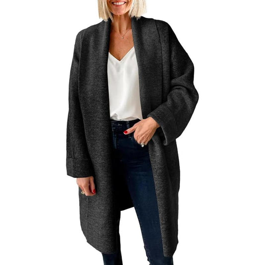 Oliviene | Women's Chunky Knit Open Front Oversized Long Cardigan