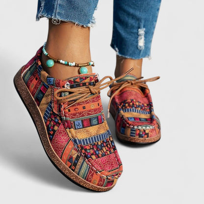 Nychelle | Women's Orthopedic Aztec Print Lace Up Shoes