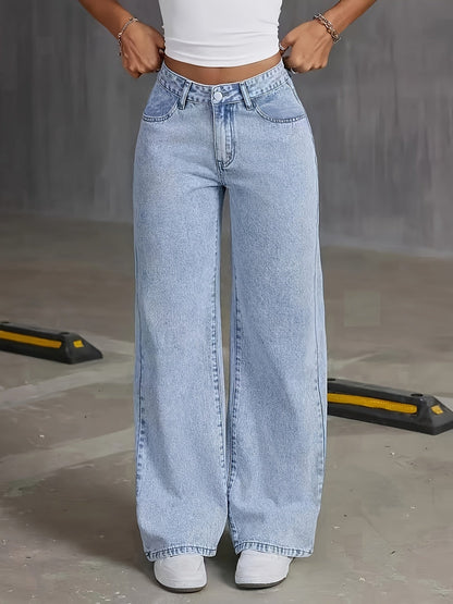 Philippa | Women's High Waisted Baggy Wide Leg Jeans