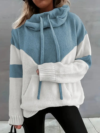 Ríona | Women's Colour Block Pullover Hoodie with Pocket
