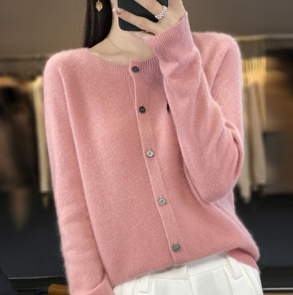 Eleanor | Women's Soft Knit Button Up Crew Neck Cardigan