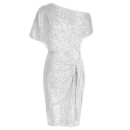 Lorien | Women's Sequin One Shoulder Ruched Mini Party Dress