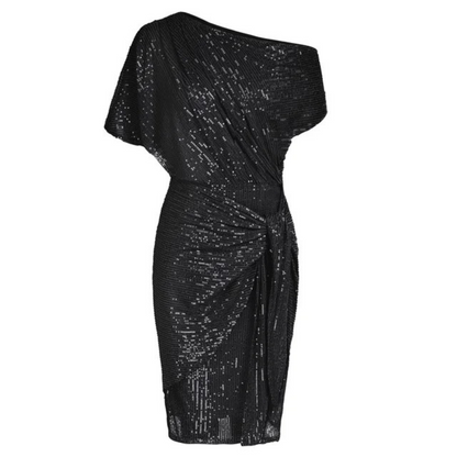 Lorien | Women's Sequin One Shoulder Ruched Mini Party Dress