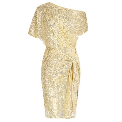 Lorien | Women's Sequin One Shoulder Ruched Mini Party Dress