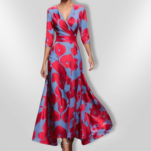 Dames Jurk Elegante Bloemenprint Vrouwelijke Stijl