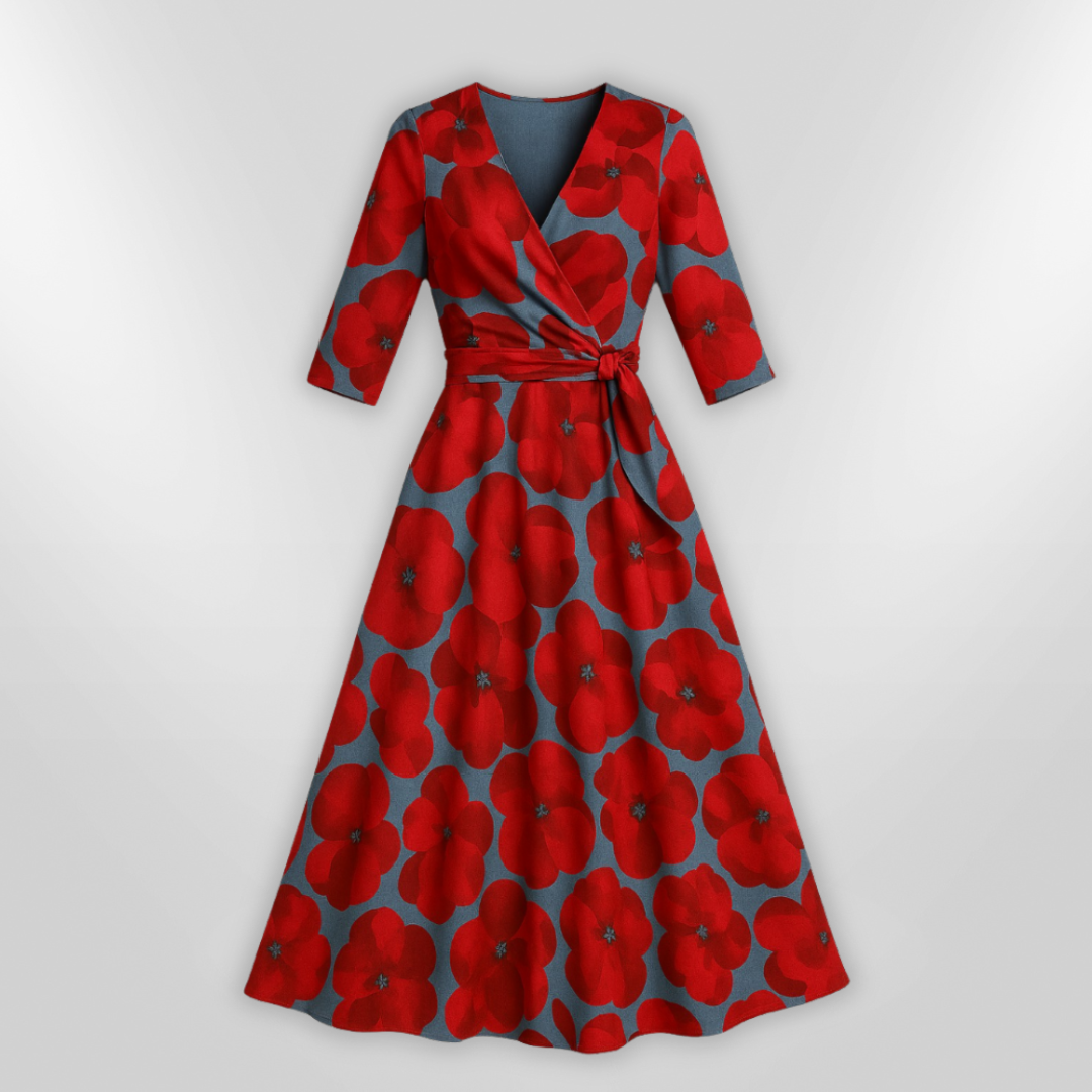 Dames Jurk Elegante Bloemenprint Vrouwelijke Stijl