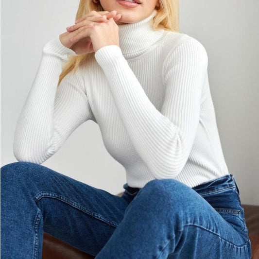 Maeva | Women's Ribbed Knit Turtleneck Slim Fit Sweater