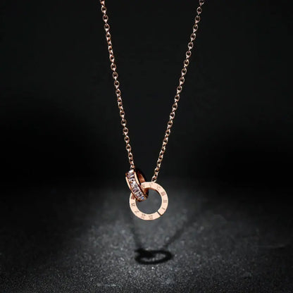 Cynthia | Women's Roman Numeral Circle Charm Necklace